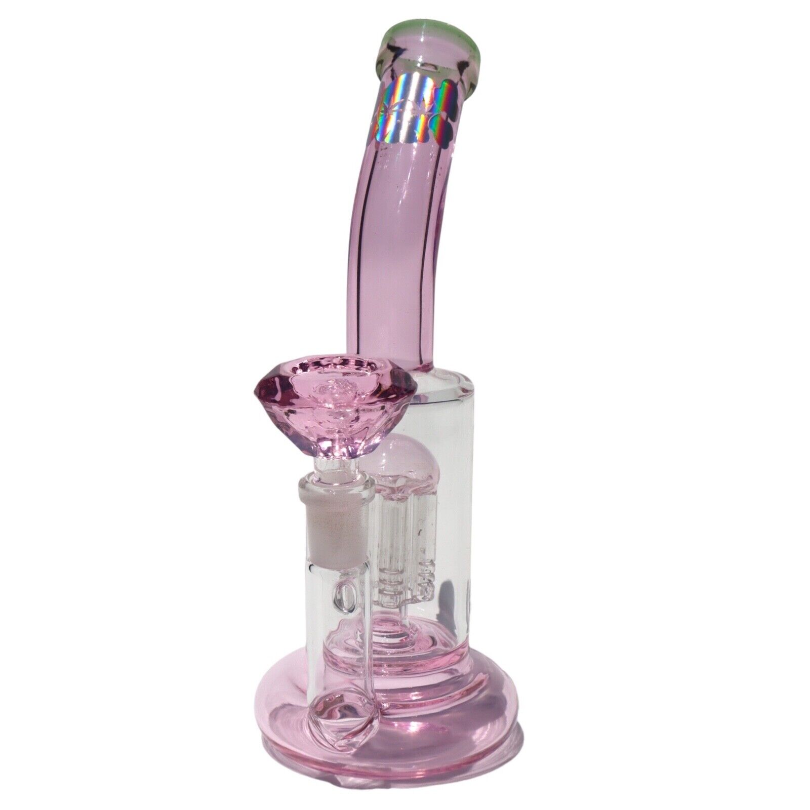 BrokeBois Pink Glass Tobacco Pipe Bubbler Bong W/ 14MM Glass Bowl