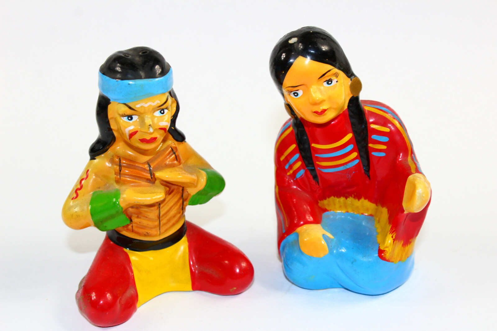 Indian Shakers Japan Vintage Salt Pepper 1950\'s South West People Wales NEW NOS 