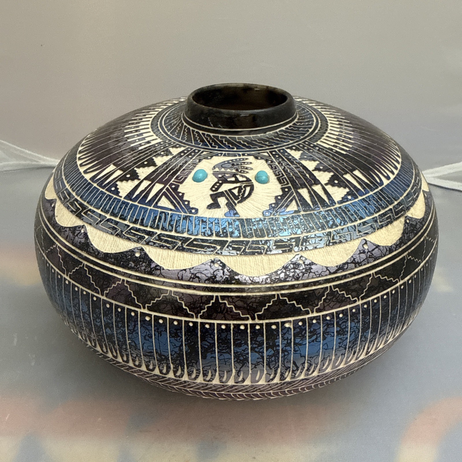 Navajo Pottery - Kokopelli By Myron Charley Navajo Pottery - Kokopelli By Myron Charley