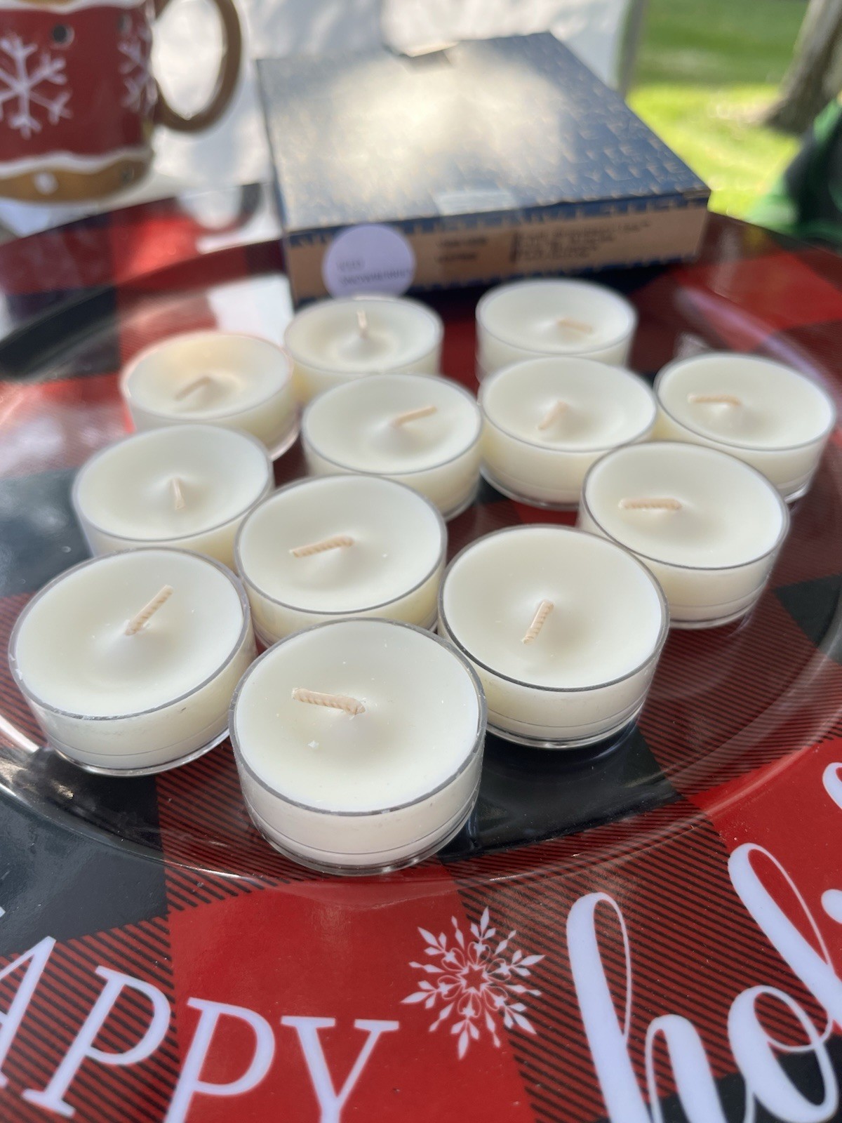 Retired Iced Snowberries Partylite White Holiday Winter Fruity Tealights Candles