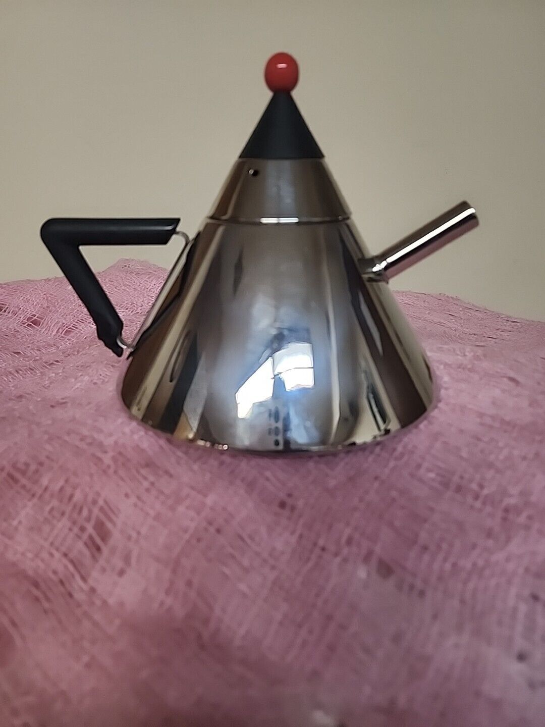 RARE HTF Cone Shaped Japanese Postmodern Stainless Steel Kettle Teapot