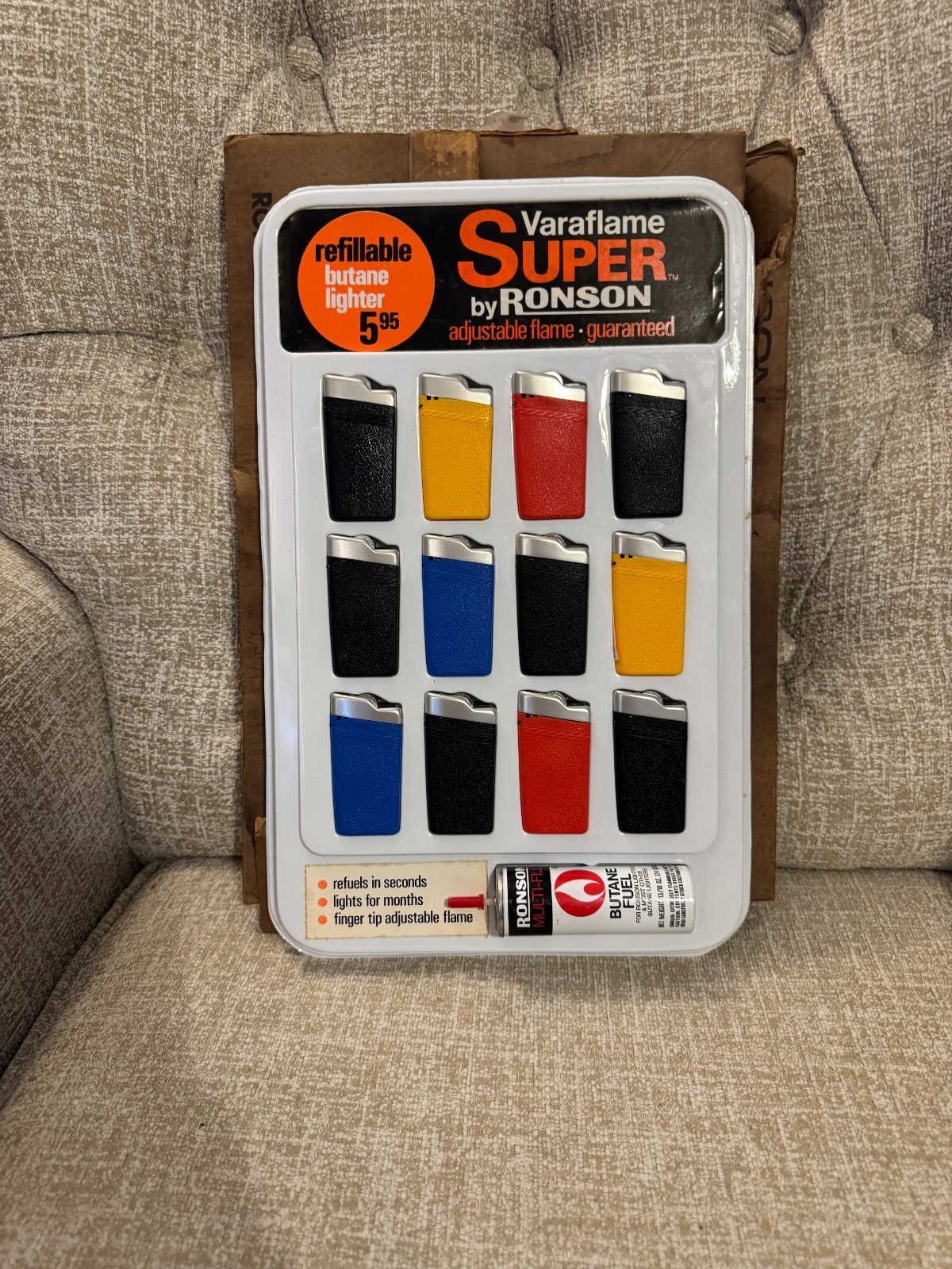 Vintage 1960s Ronson Varaflame Super Lighter Store Counter Display Rare Untested