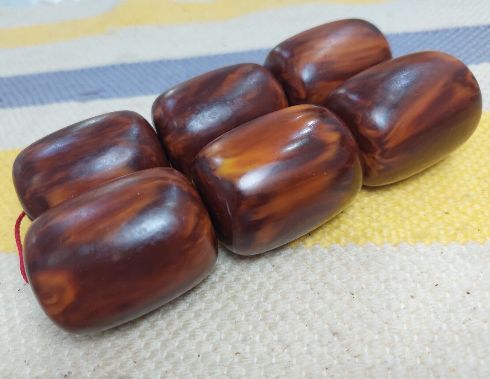bakelite amber 339 grams 6 piece beads suitable for rosary old bacalite