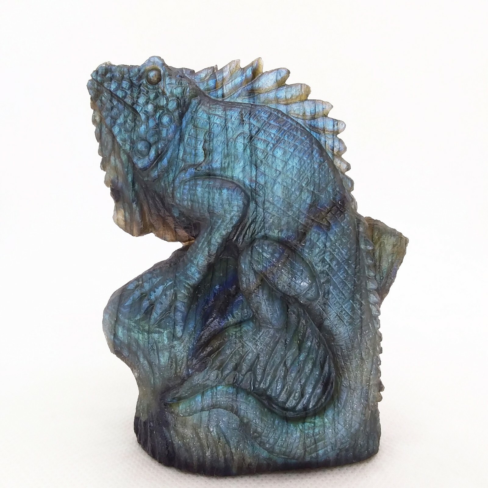 Labradorite, Lizard, carving, 3 7/8\