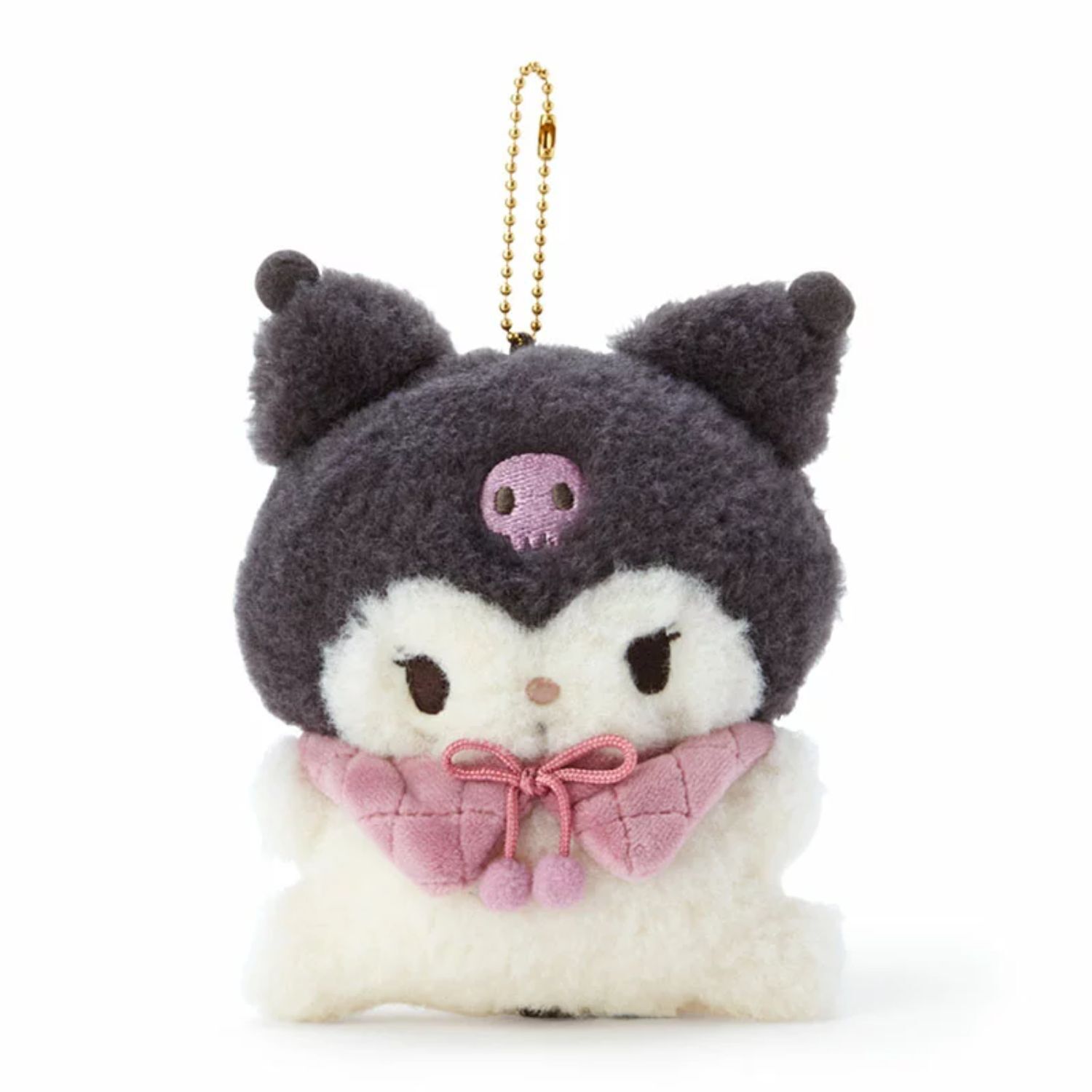 Sanrio Character Kuromi Fluffy Mascot Chain (Potemoko) Plush Doll New Japan