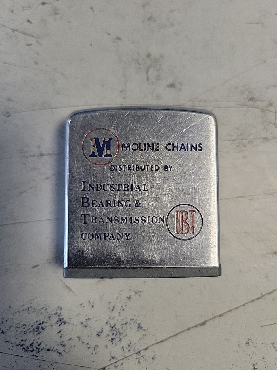 Vintage ZIPPO Moline Chains Advertising Tape Measure Rule