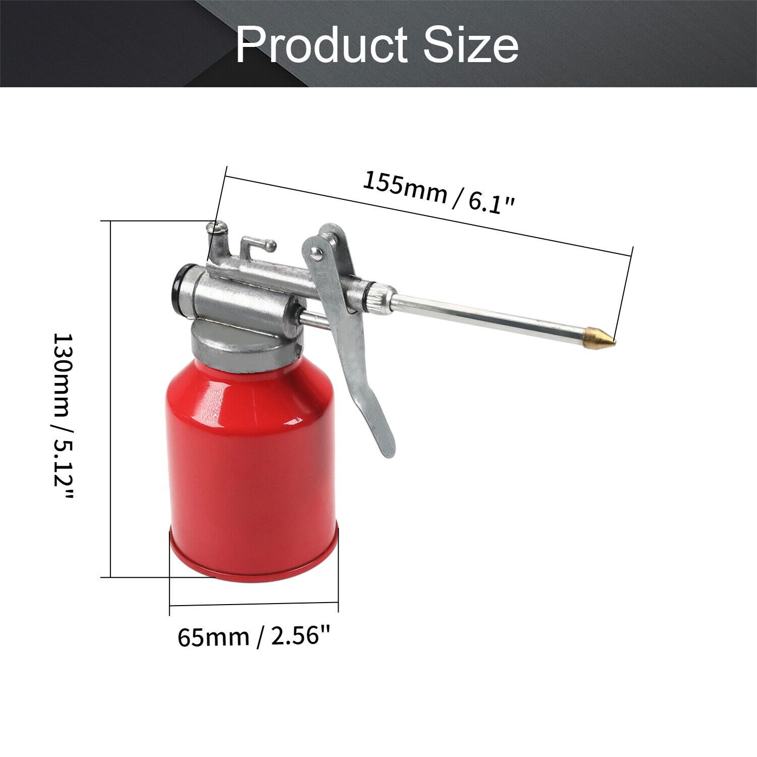 250/400/500ml Metal Oil Can Die Pump Oiler  With Rigid Spout Thumb Pump Workshop