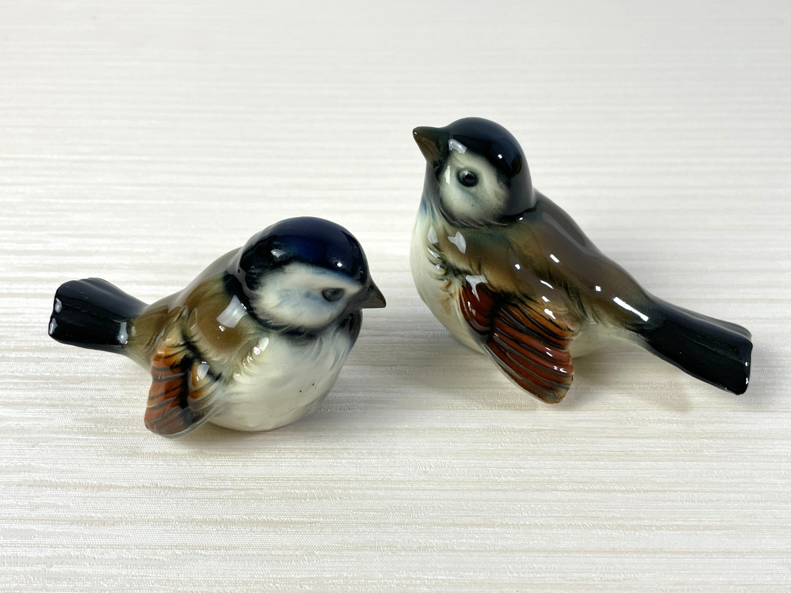 Vintage Goebel W Germany Chickadee Bird Figurines Set of 2 Porcelain
