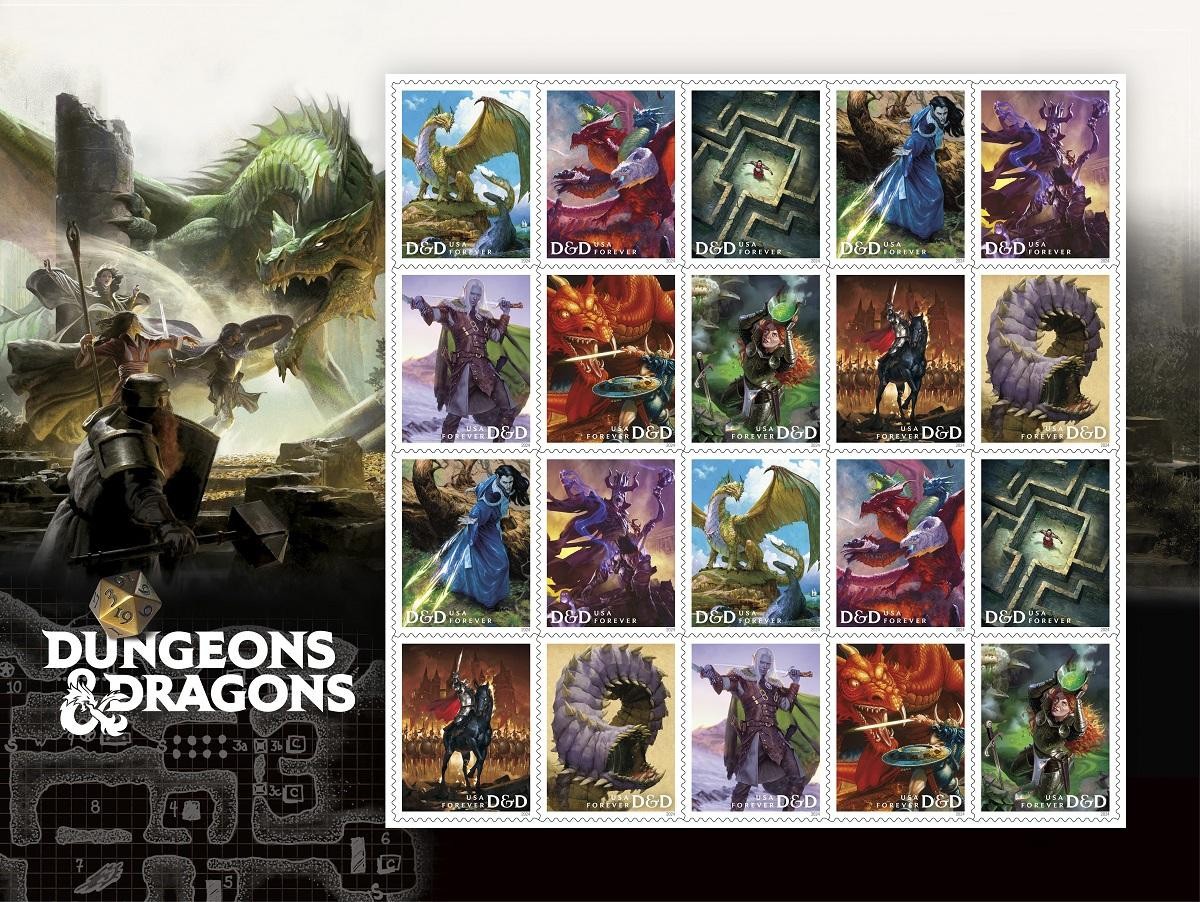 USPS Postage Stamps Sheet of 20 - Dungeons And Dragons - First Class Letter