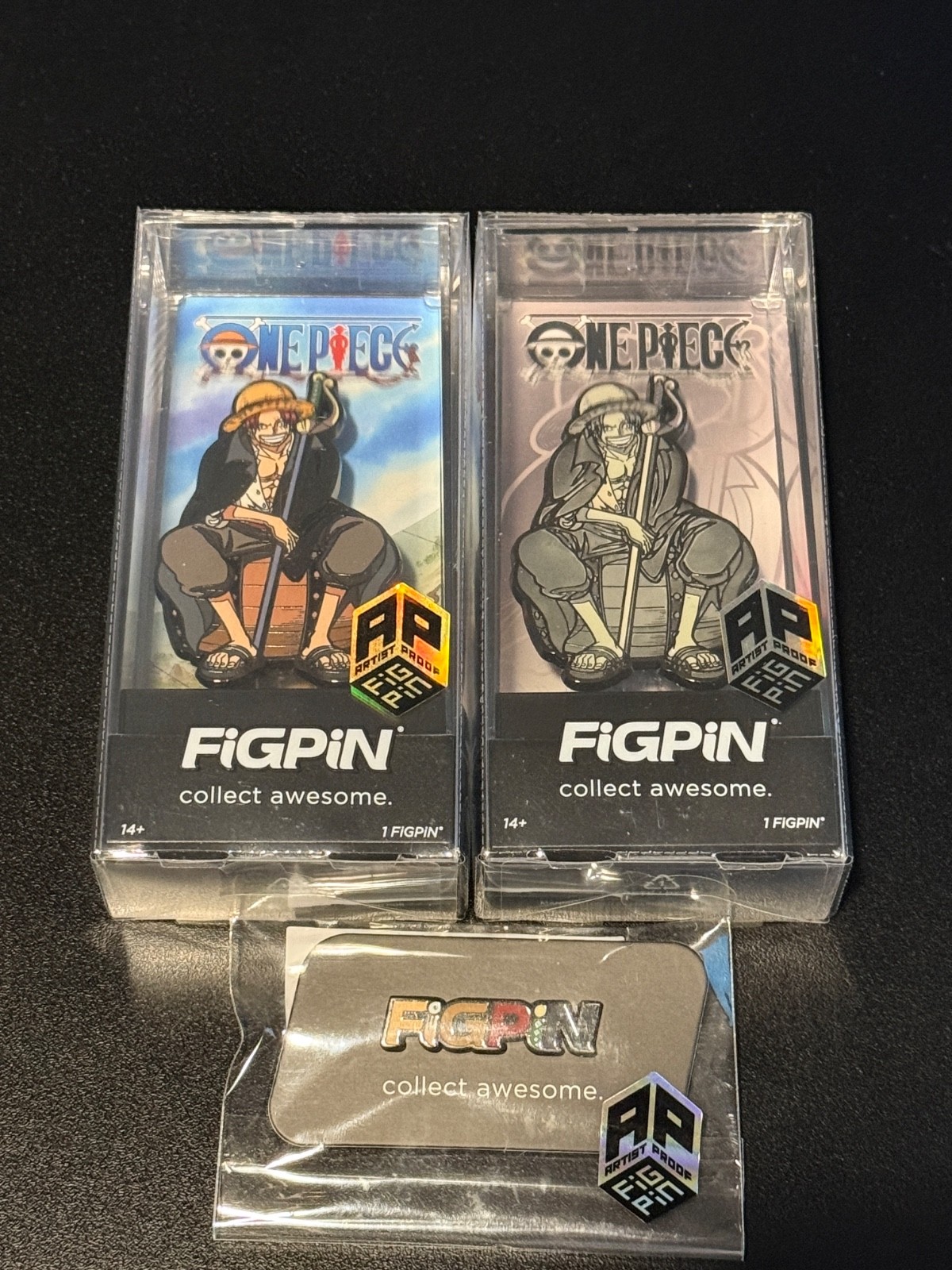 FIGPIN Shanks #1911 and #1910 w/ Logo One Piece Artist Proof AP FIGPIN Shanks #1911 and #1910 w/ Logo One Piece Artist Proof AP