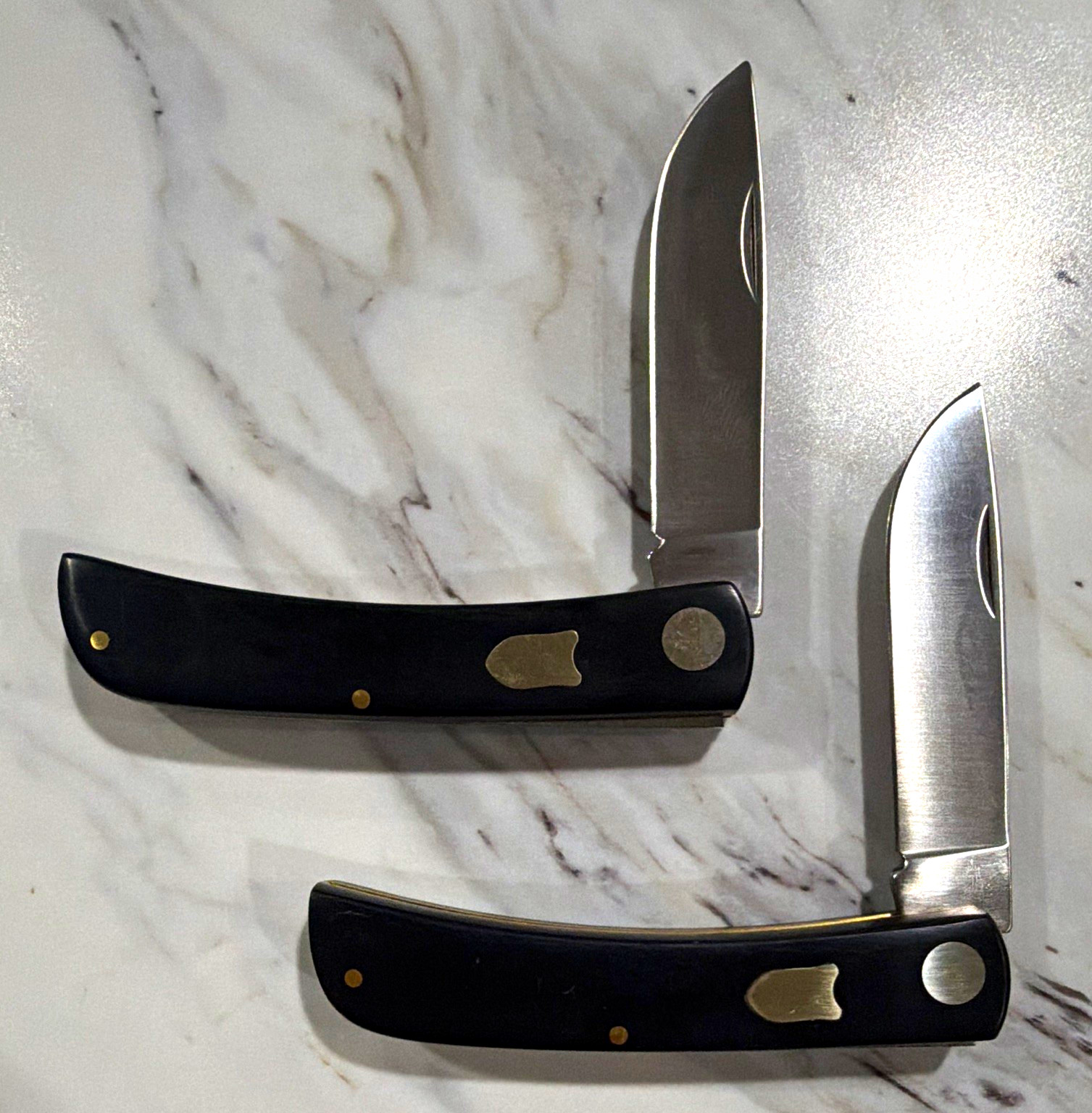 Sod Buster - Lot of 2 Folding Pocketknives, Plain, Black Handle (NOT Case)