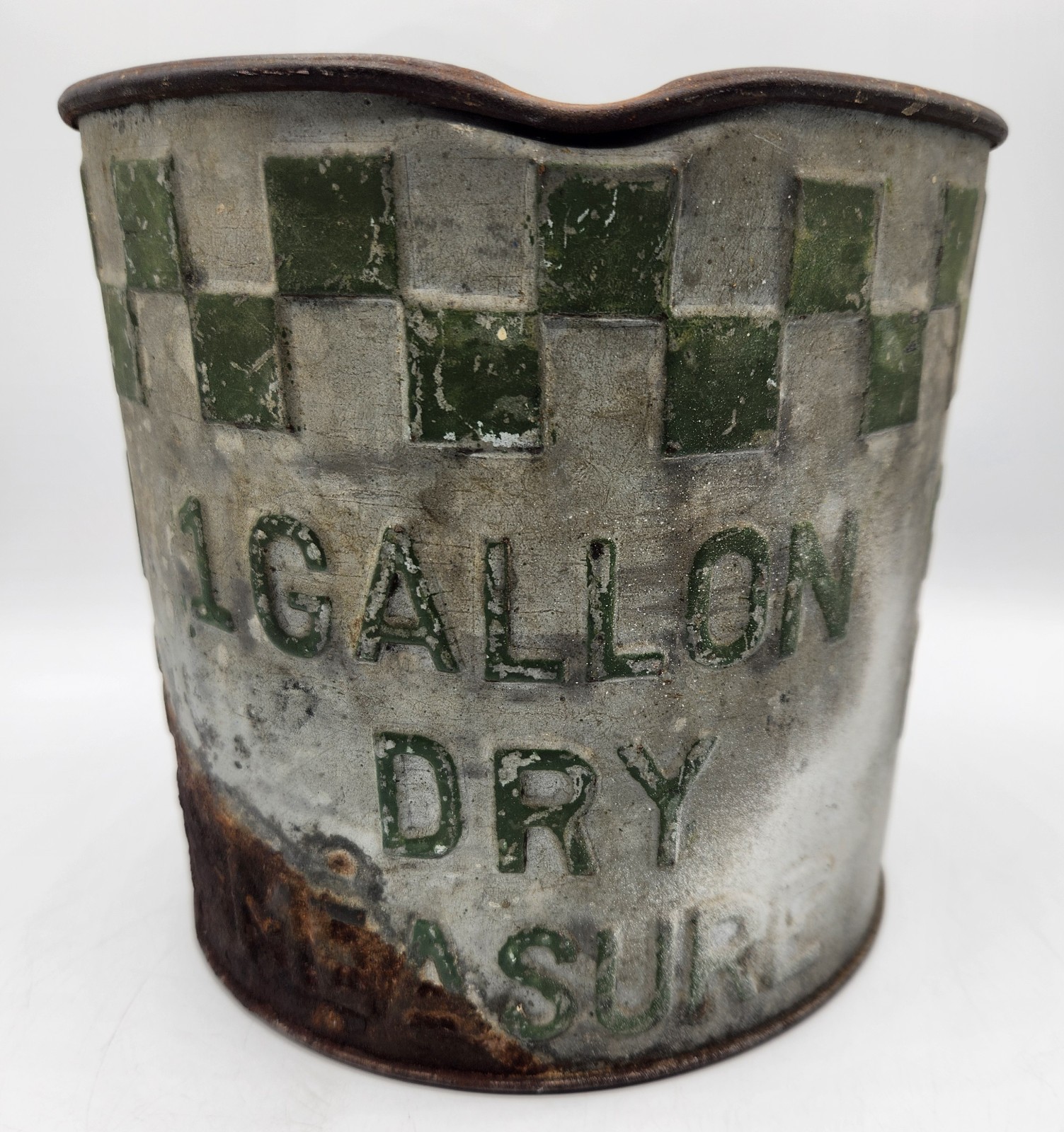 Vtg Purina Feed Galvanized Steel One Gallon Dry Measure Bucket Advertising TLC Vtg Purina Feed Galvanized Steel One Gallon Dry Measure Bucket Advertising TLC