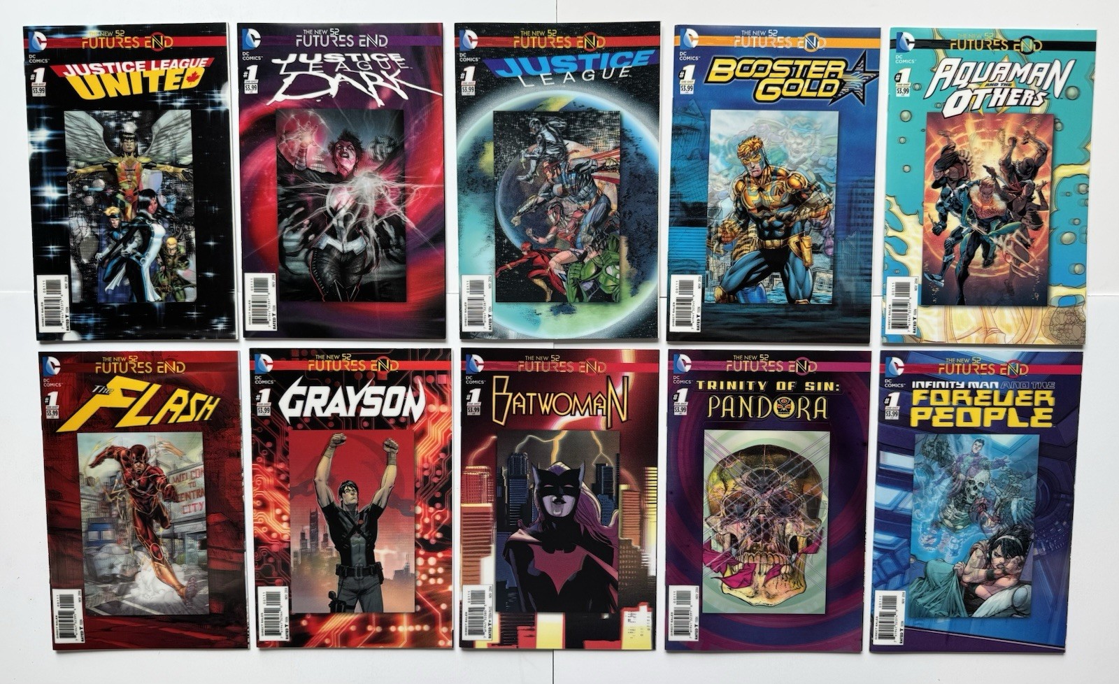 DC Futures End #1 Lot of 10 Flash Grayson Justice League Booster Gold VF/NM