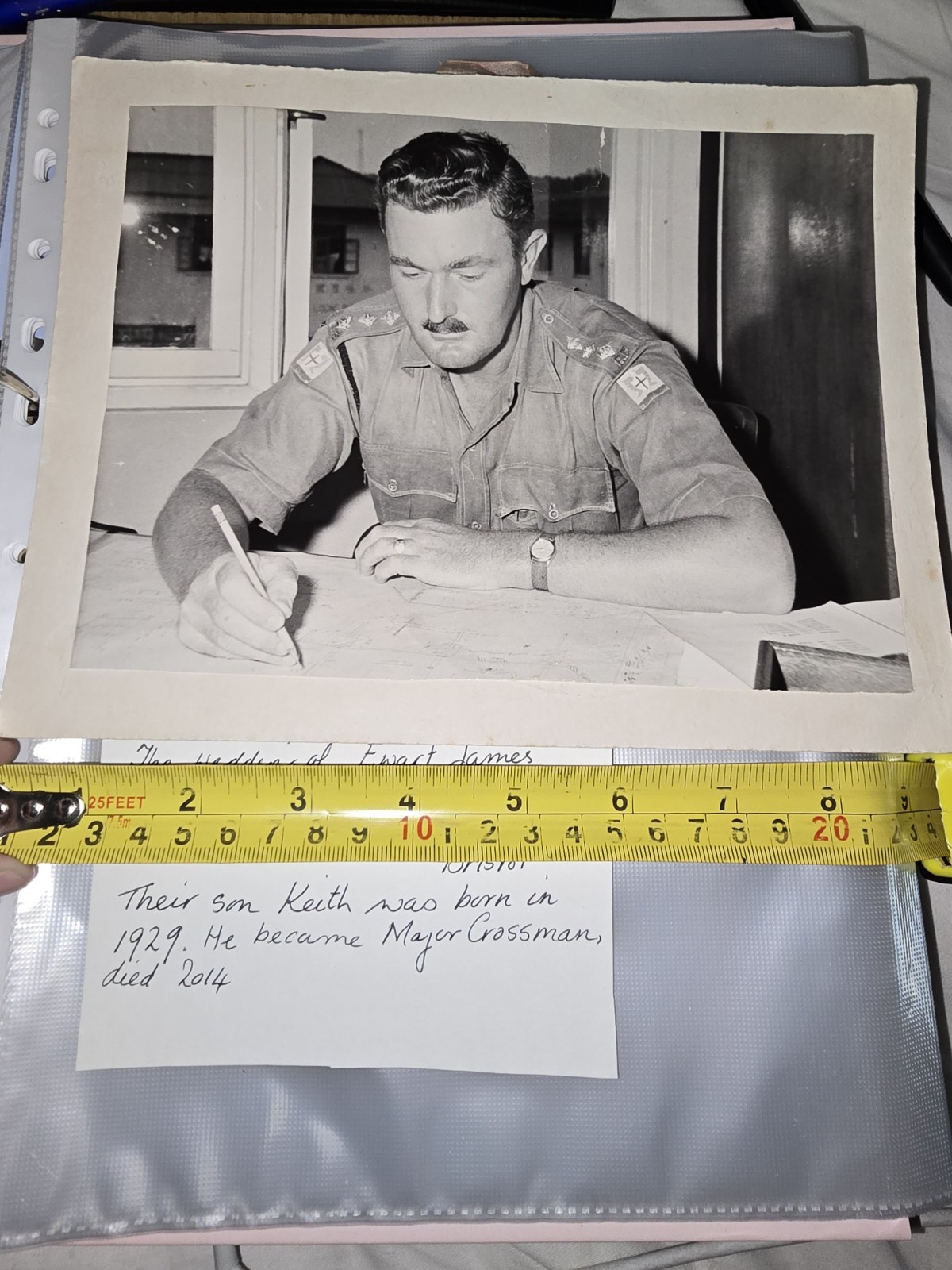 Original Photograph of Major Keith Crossman In Uniform C.1950s 60s UK Army P/#4
