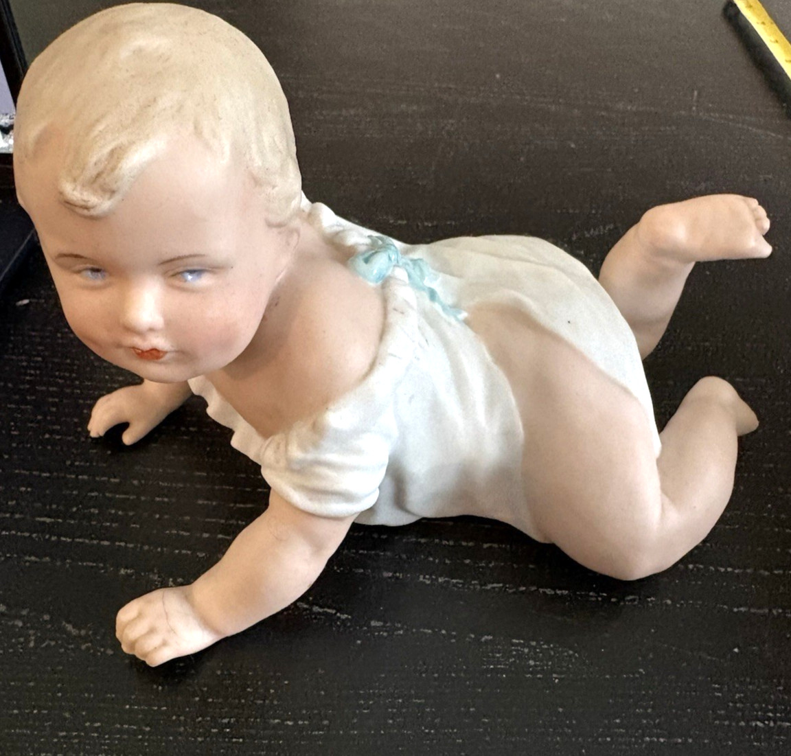 Vintage Gegruder Heuback -German Bisque Piano 7 Inch Lying Down Baby Doll