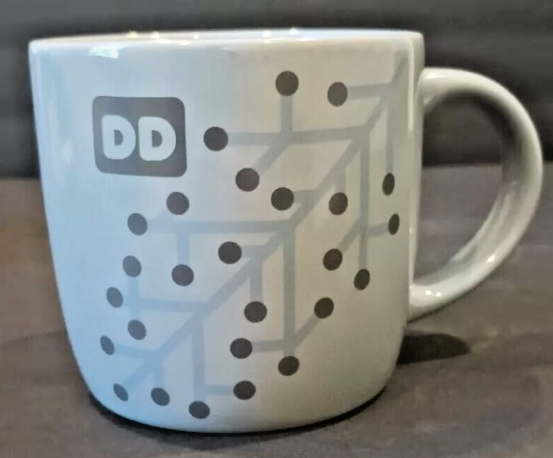 Dunkin Donuts Coffee Mug Christmas Snowflake Cup Gray - Winter 2014