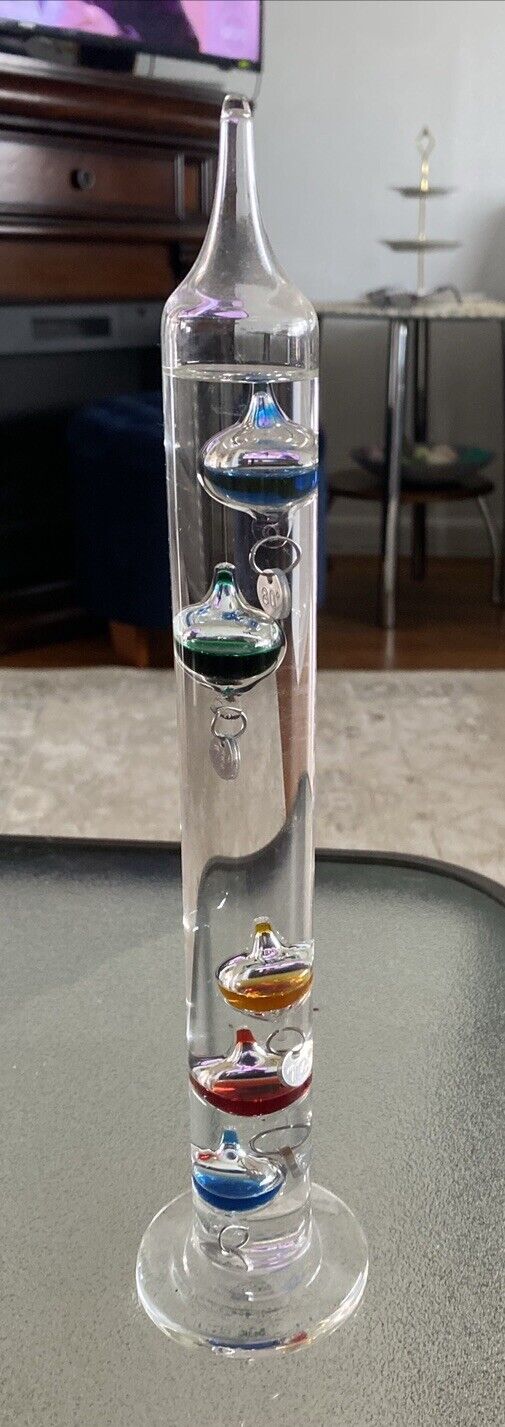 Galileo Thermometer | Sink Glass Orb Floating Bubbles 12 Tall