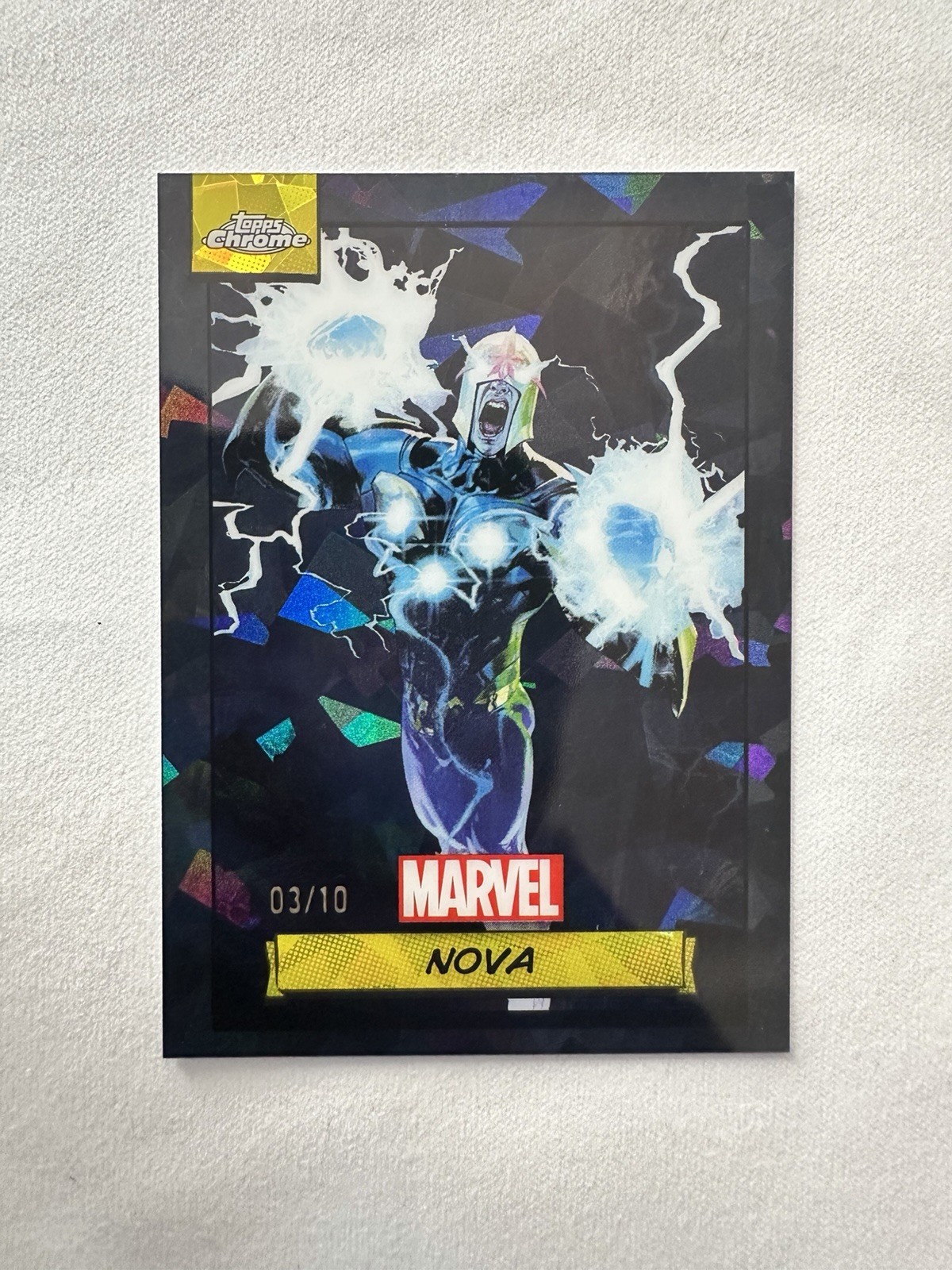 2024 Topps Chrome Marvel Nova #143 Refractor Black Sapphire /10
