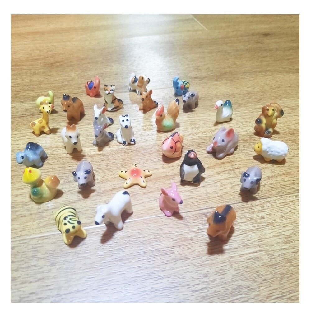 30 Pcs Animal Miniature Ceramic Mini Mix Random Figurines Wholesale
