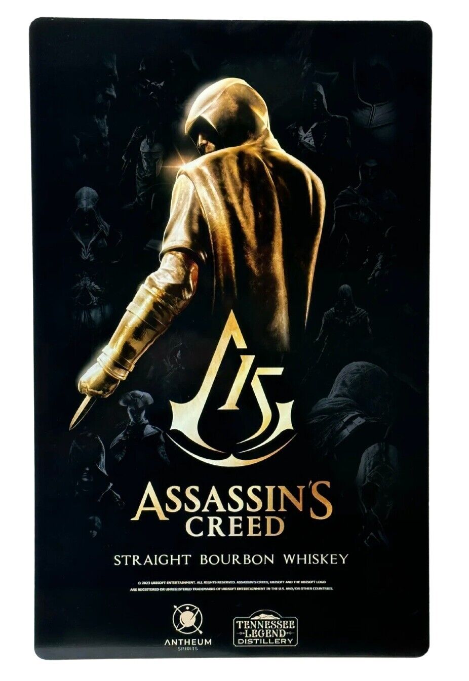 Antheum Spirits Assassins Creed 15th Anniversary Bourbon Metal Sign 15\