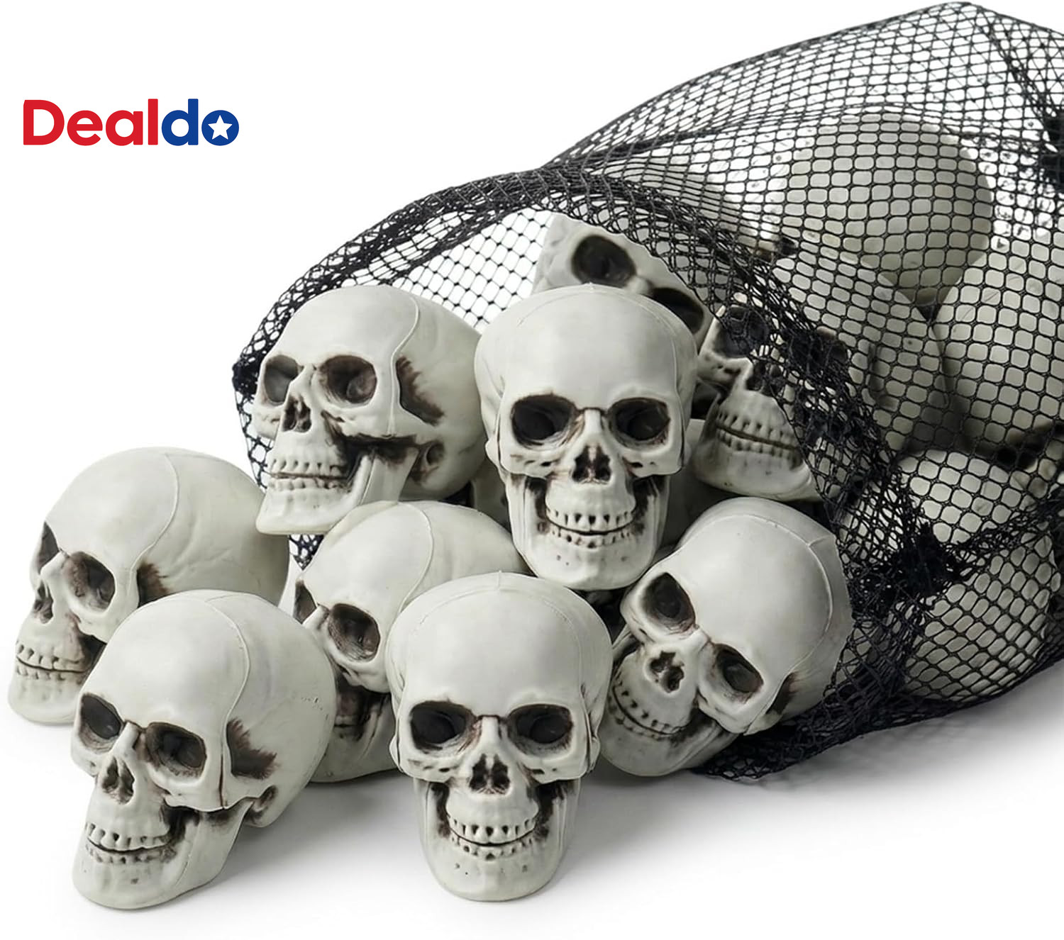 12 PCS Mini Skull Heads, 2 Inch Realistic Plastic Skeleton Skulls for Halloween