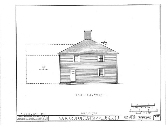 Benjamin Riggs House,Riggs Cove,Robinhood,Sagadahoc County,ME,Maine,HABS,10