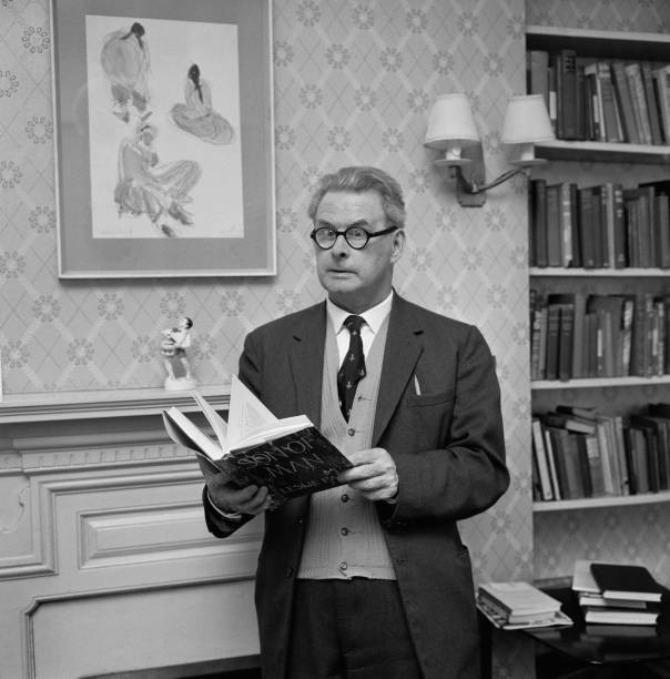 Author Leslie Paul holding a book 1962 Historic Old Photo