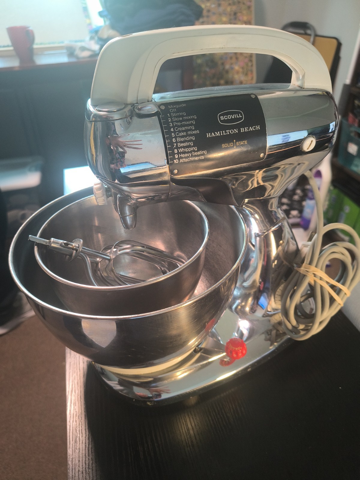 Vintage Scovill Hamilton Beach Mixer Model 25 Stainless Steel 10 Speed EUC USA Vintage Scovill Hamilton Beach Mixer Model 25 Stainless Steel 10 Speed EUC USA