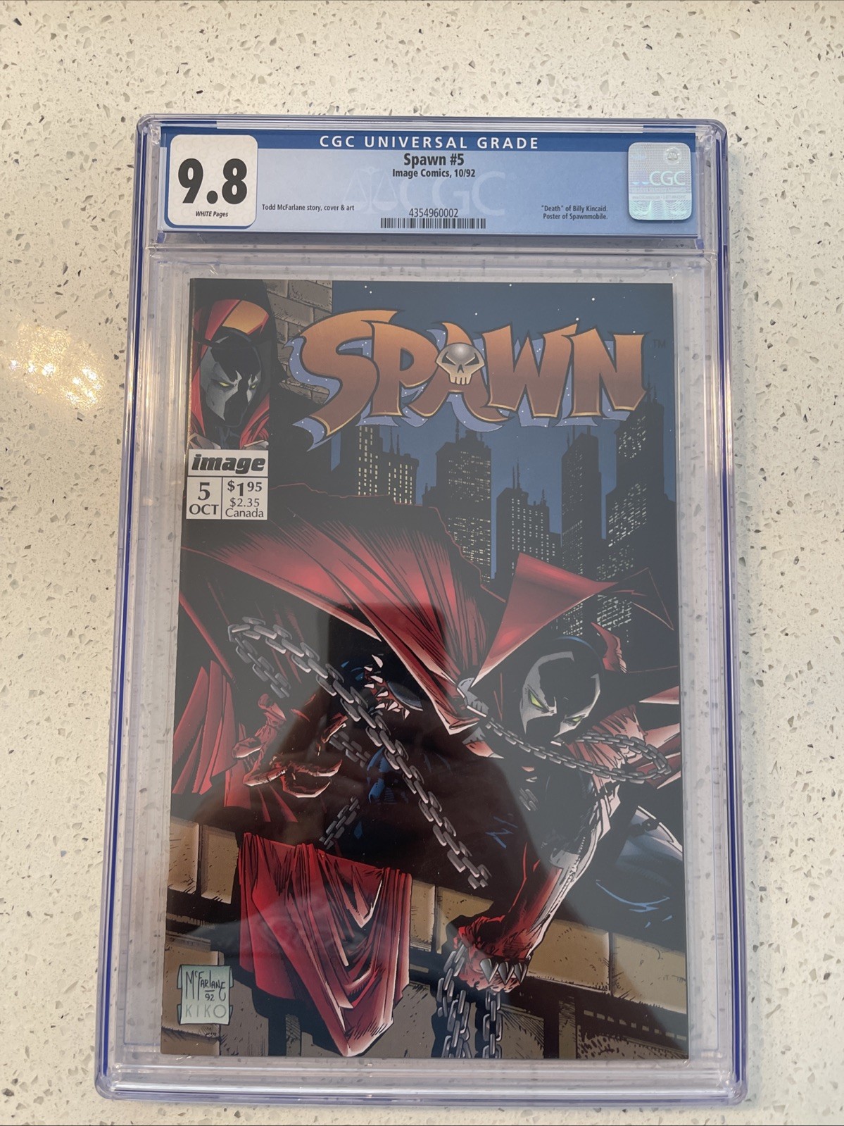 Spawn #5 CGC 9.8 (Image 1992) Todd McFarlane – Death of Billy Kincaid