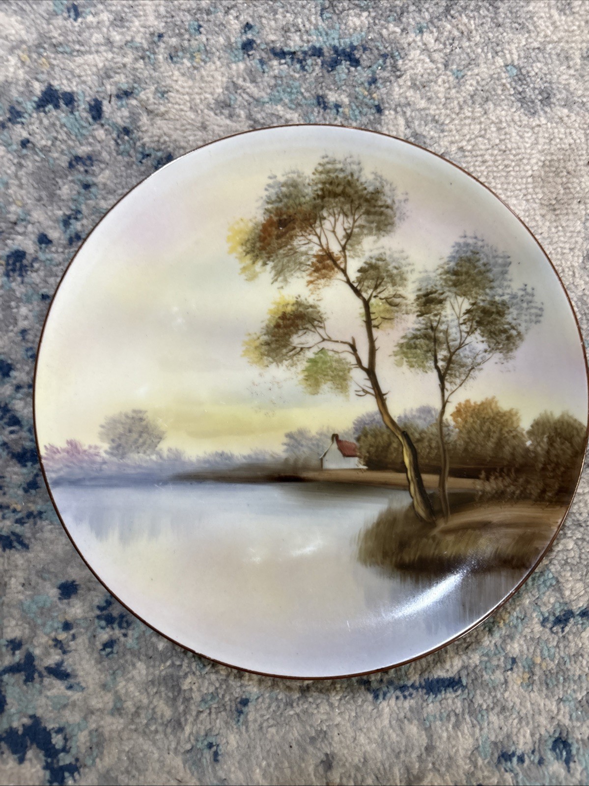 Vintage Noritake Hand Painted Porcelain Scenic Plate Excellent Condition
