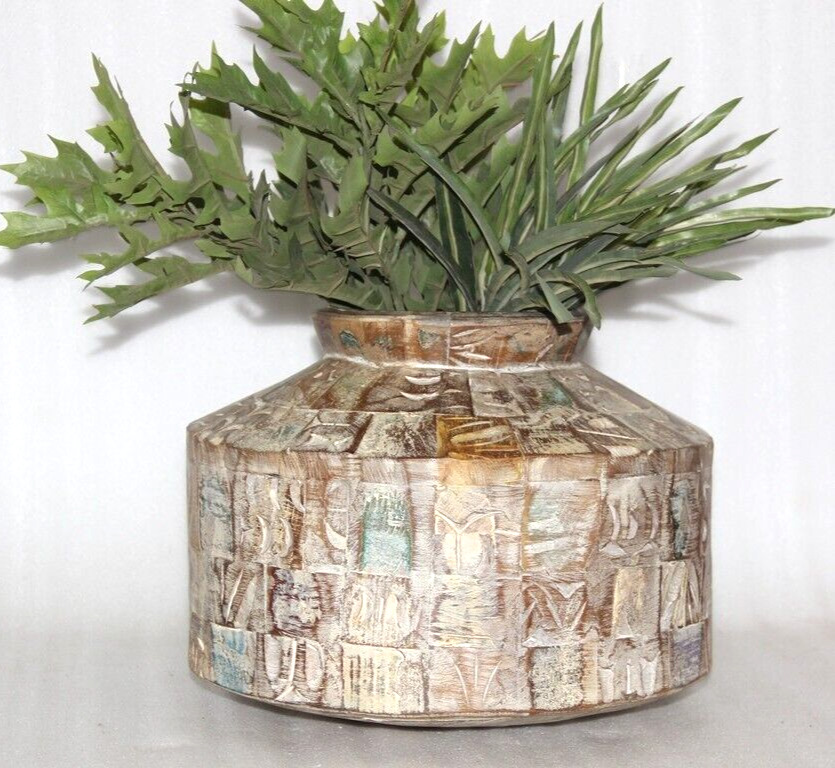 Antique Wooden Fitted Iron Pot/ Planter Pot/ Decorative Old Original
