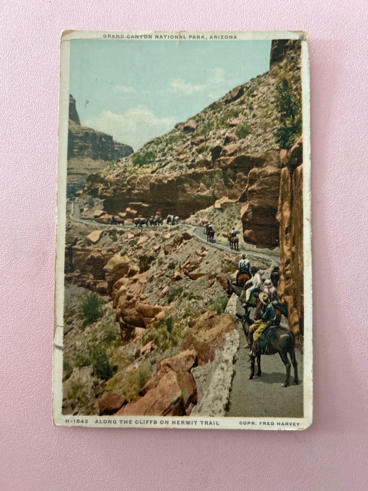 1923 Grand Canyon Arizona, along the cliffs of hermit trail
