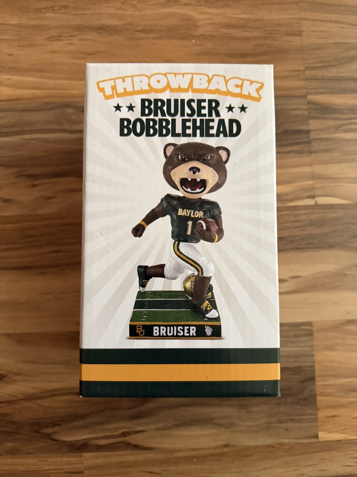 NEW Bruiser Baylor Bears Mascot Throwback Bobblehead NCAA College NIB