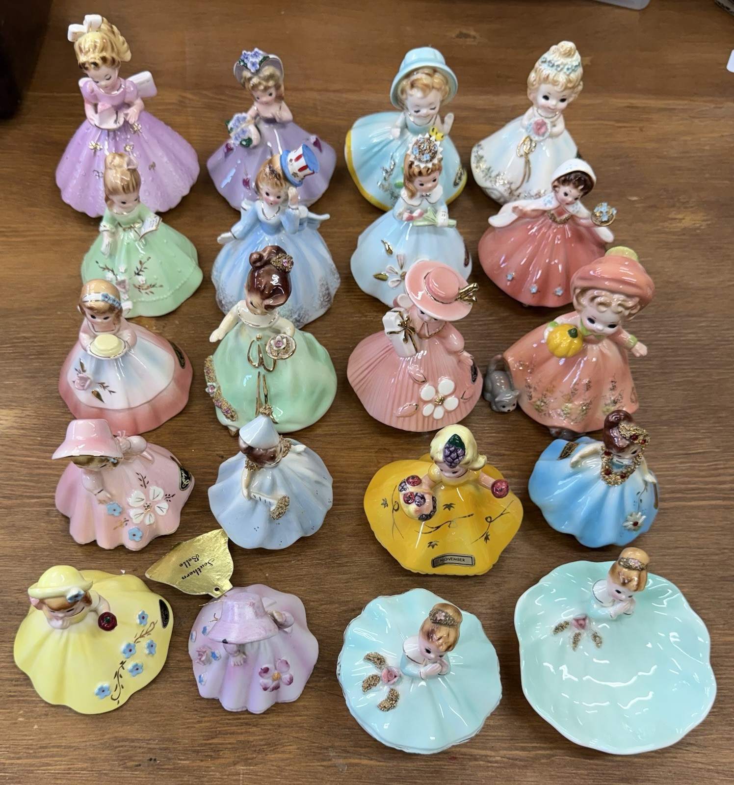 Lot 20 VTG 1950s MCM JOSEF Originals Porcelain Figurines Kitschy Girls Dresses