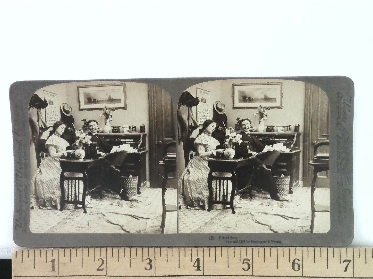 Flirtation Stereoview Keystone View Co. 1909 Strohmeyer & Wyman Flirtation Stereoview Keystone View Co. 1909 Strohmeyer & Wyman