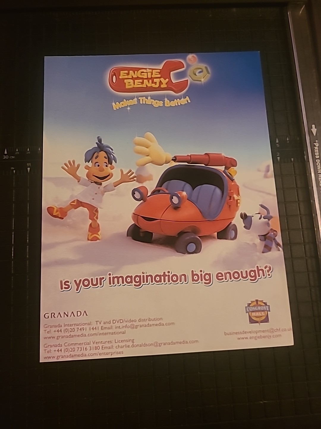 Engie Benjy Animation Cosgrove Hall 1994 Print Ad 8x11 