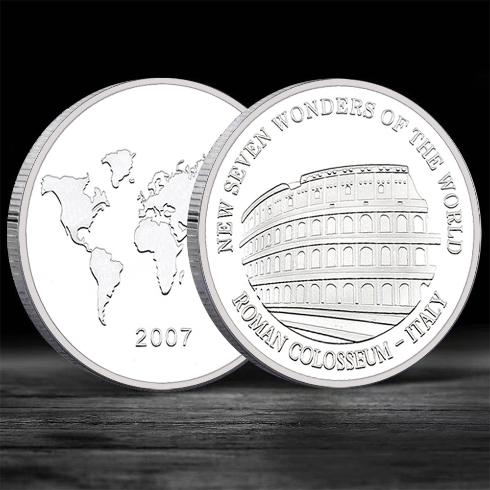 Roman Colosseum Coin Italy 2007 New Seven Wonders Travel Souvenir Medal Gift