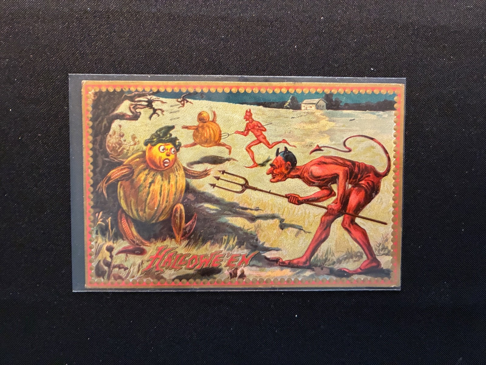 Iconic Raphael Tuck Halloween Postcard 160 Witch Devils Pumpkin People Unposted