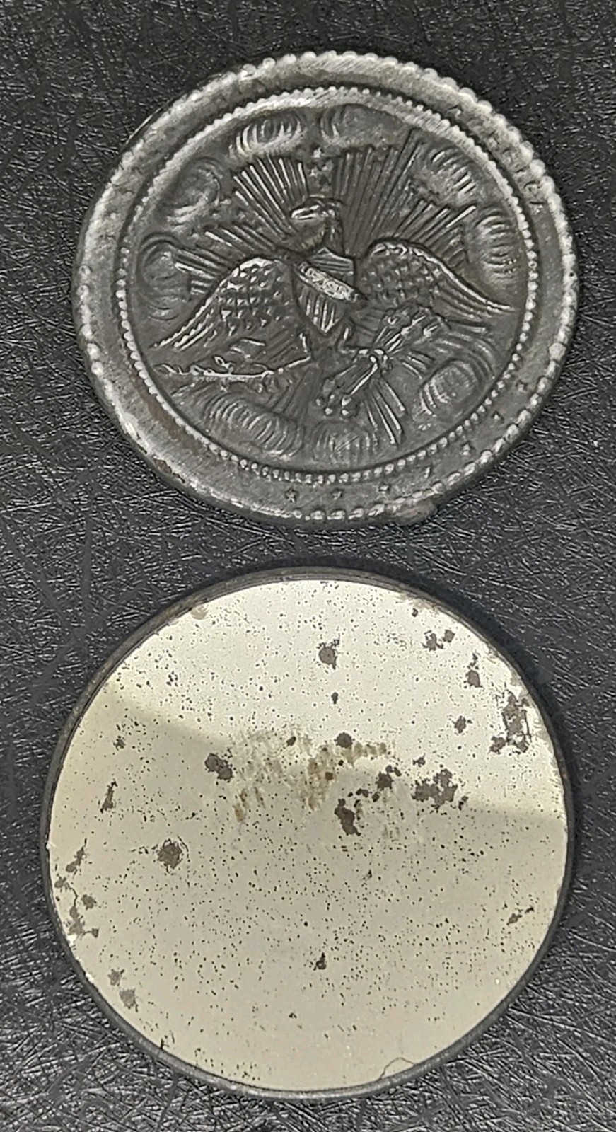 Antique French Pocket Mirror Patriotic American Eagle B.C. A Paris Brevete 19thC Antique French Pocket Mirror Patriotic American Eagle B.C. A Paris Brevete 19thC