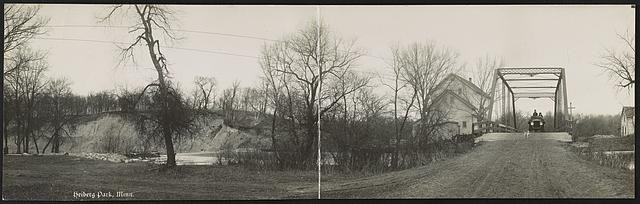 Gary Minnesota Heiberg Park 1910s Automobile Steel Bridge Dog Ranch Buildings
