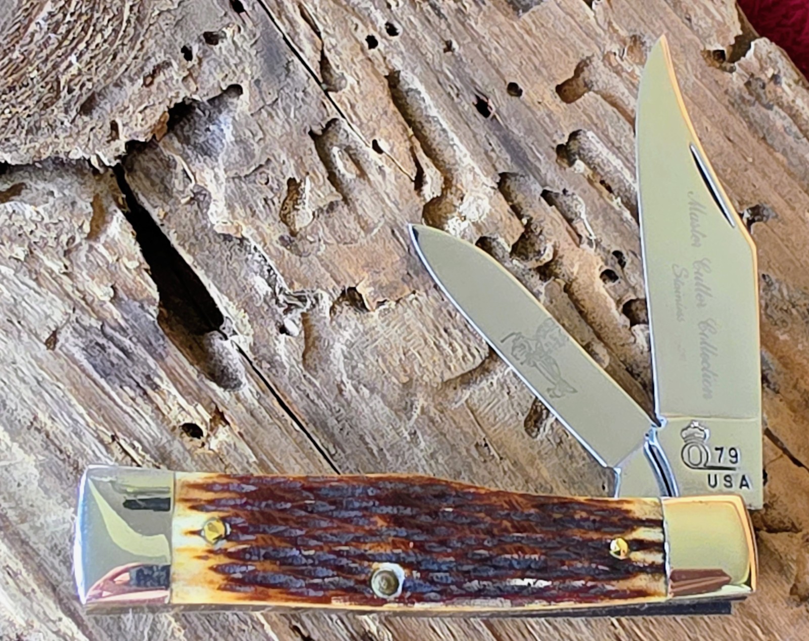 Vintage 1979 Queen Master Cutlery  Collection Gunstock Jack  In NM Condition
