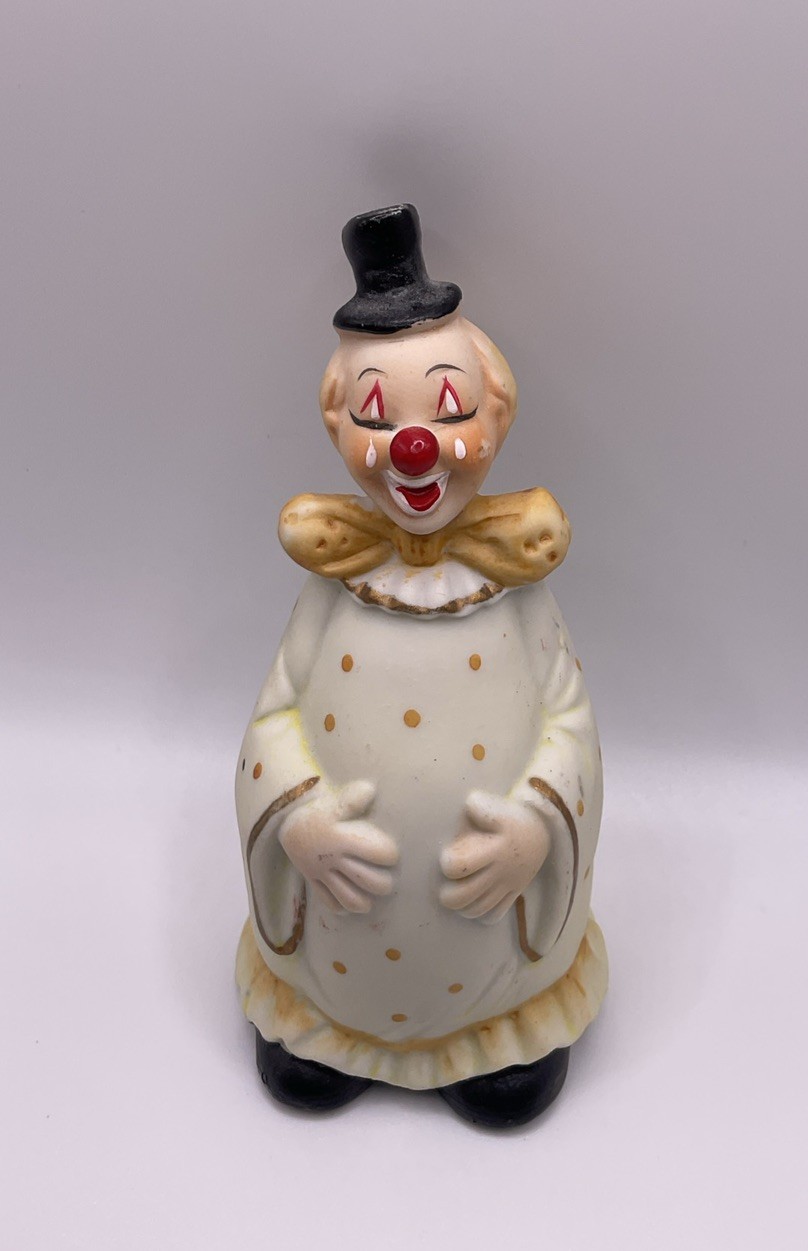 Vintage A. A. Importing Co. Happy Clown Bell Polka Dots Black Top Hat Bell