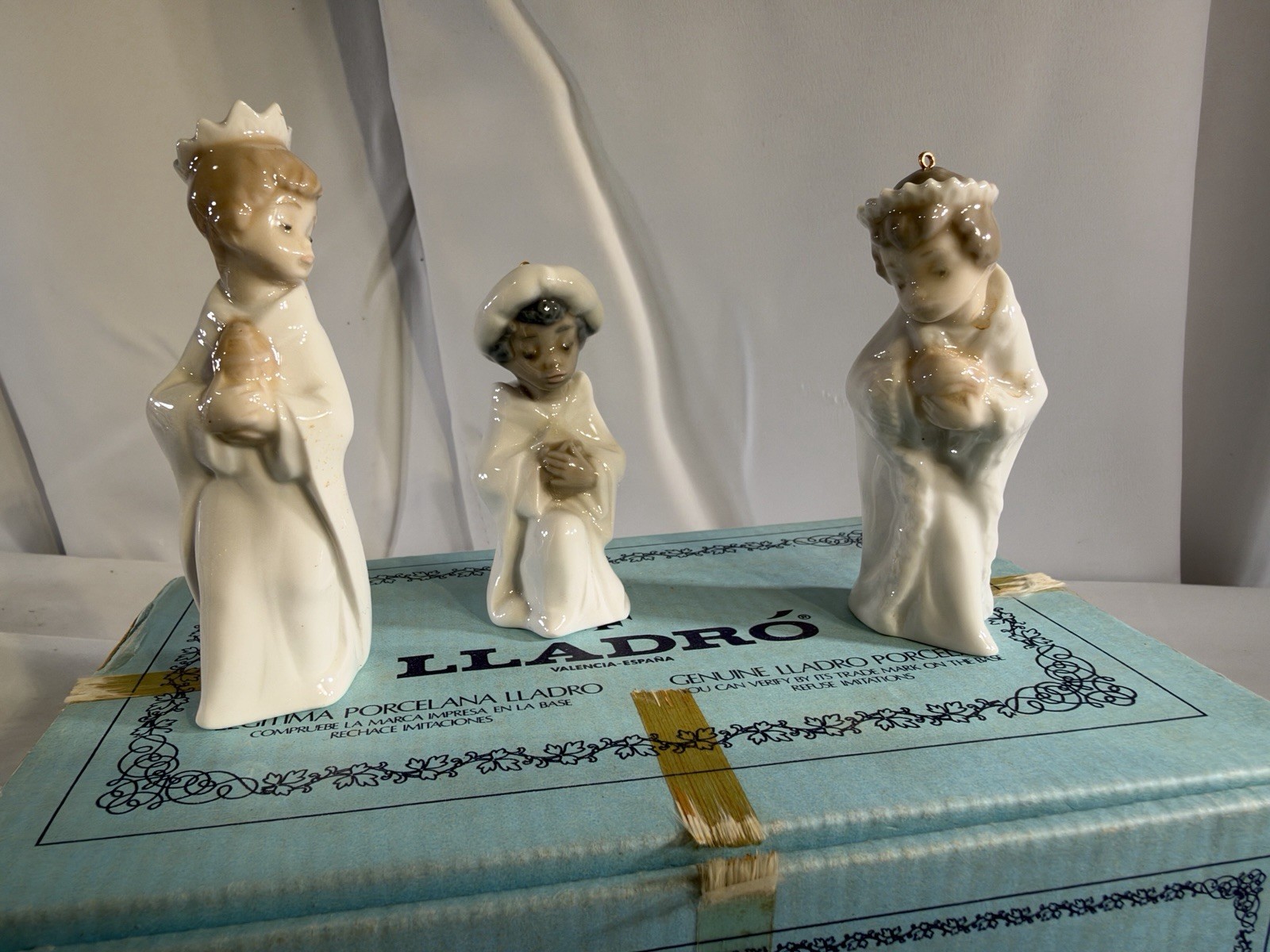Lladro Nativity Ornaments MINI REYES Three Kings Wise Men Original Box