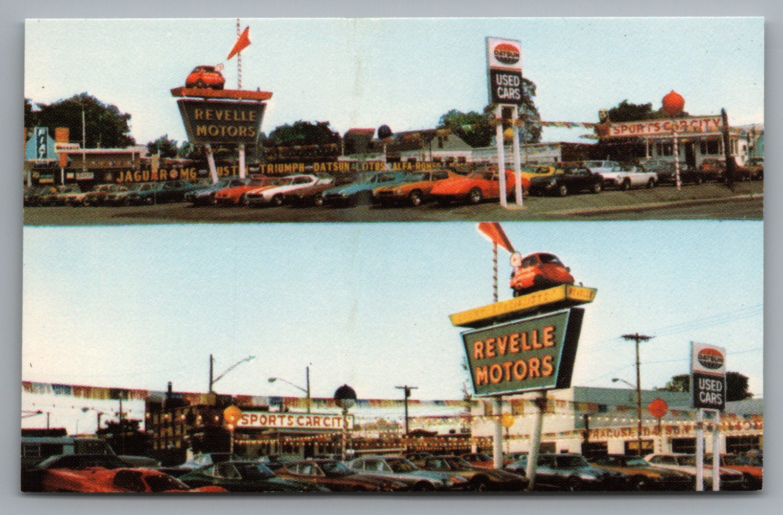 Syracuse NY Revelle Motors Sports Car City c1970 Mini Postcard Business Card