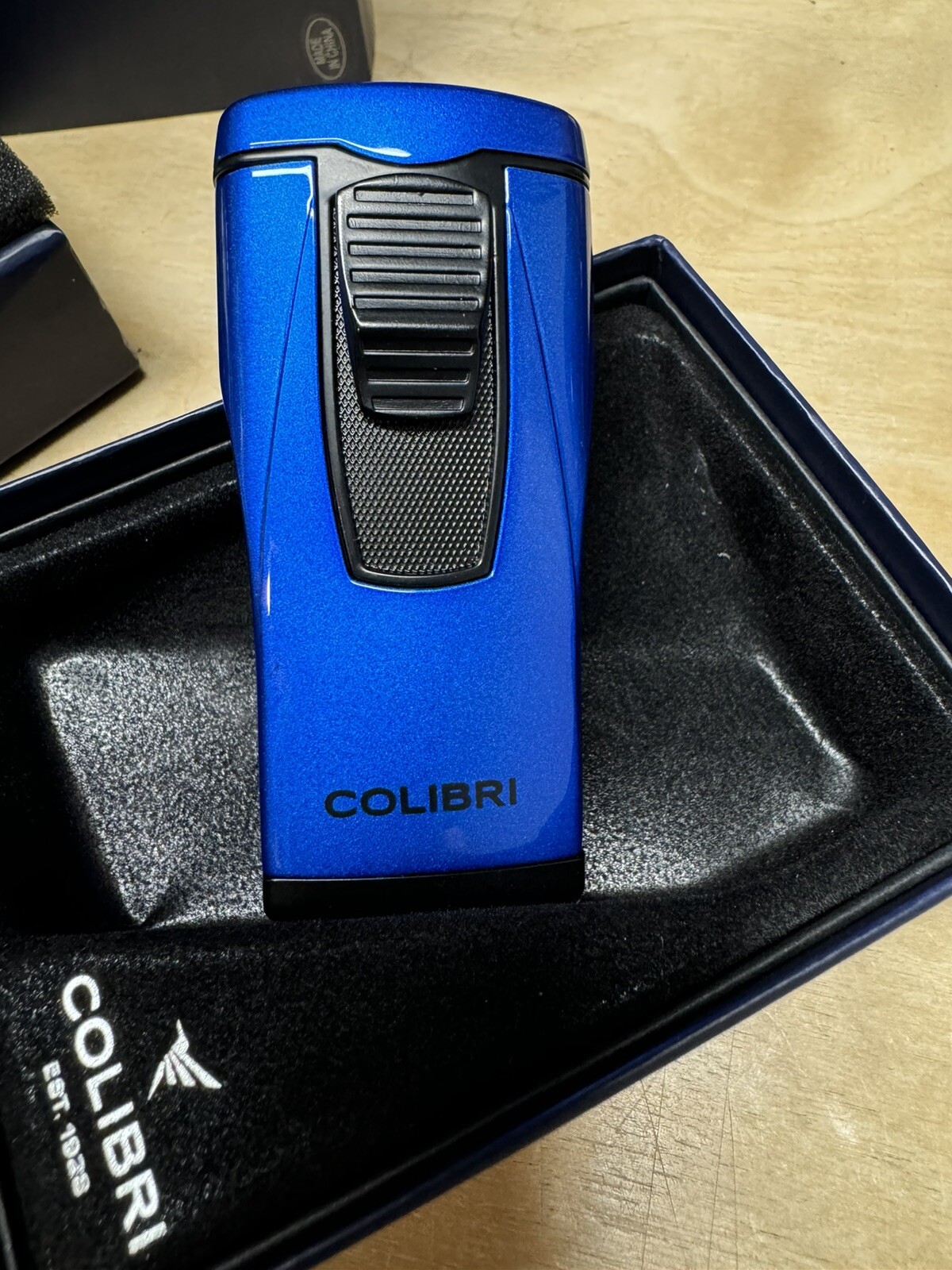 Colibri Monaco Triple Jet Flame Cigar Lighter - Metallic Blue - New