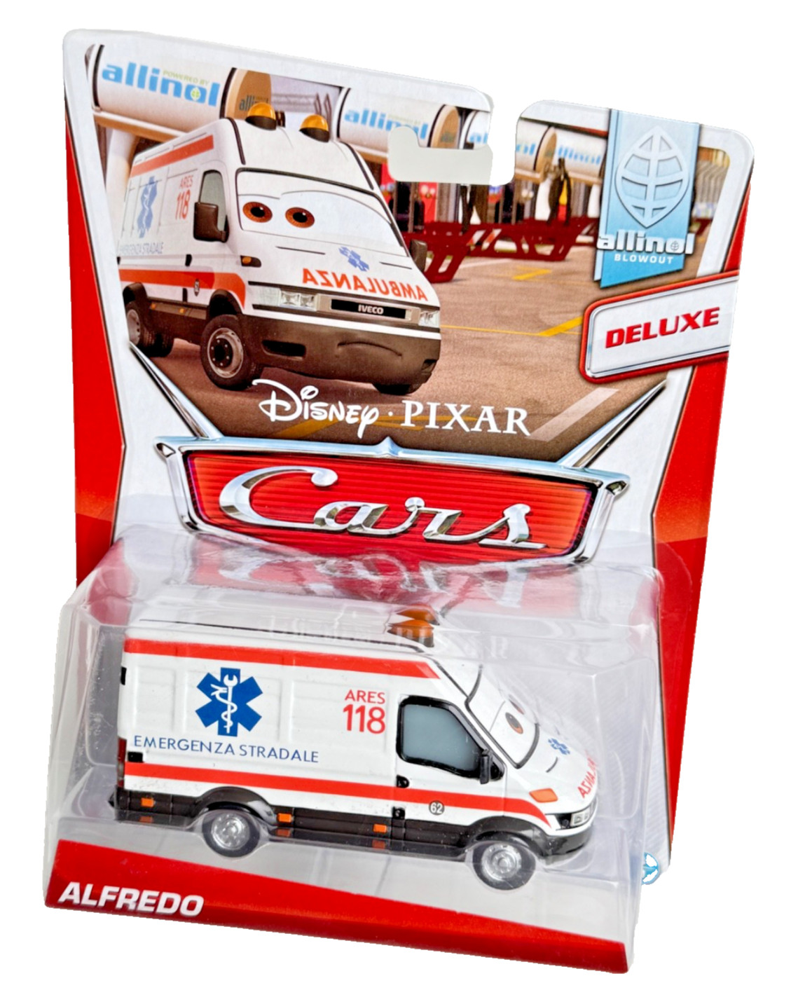 ALFREDO AMBULANCE  *ALLINOL BLOWOUT *  2014 Disney / Pixar CARS DELUXE VEHICLE