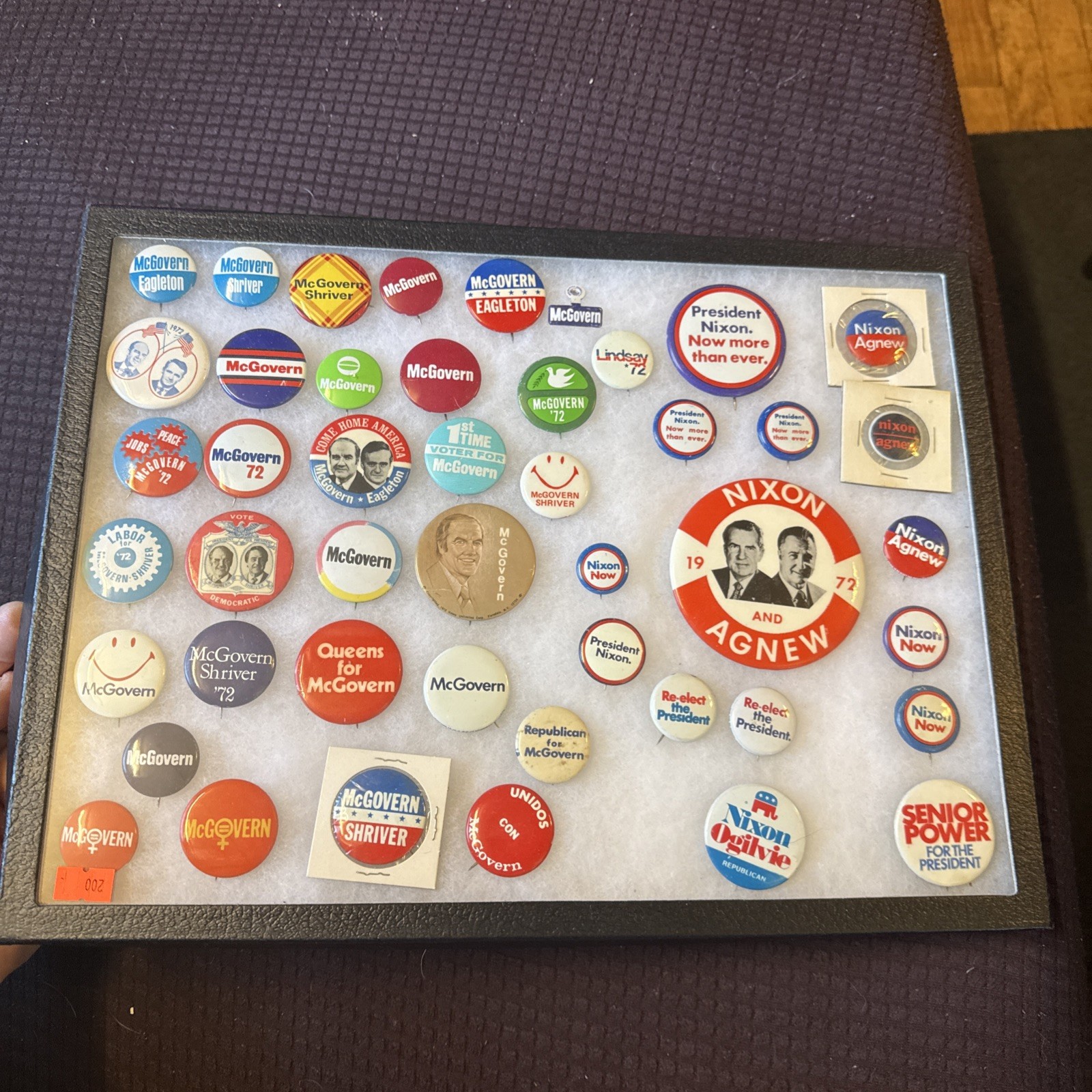 46- 1972 Nixon Agnew McGovern Shriver Political Campaign Button Pinback Lot
