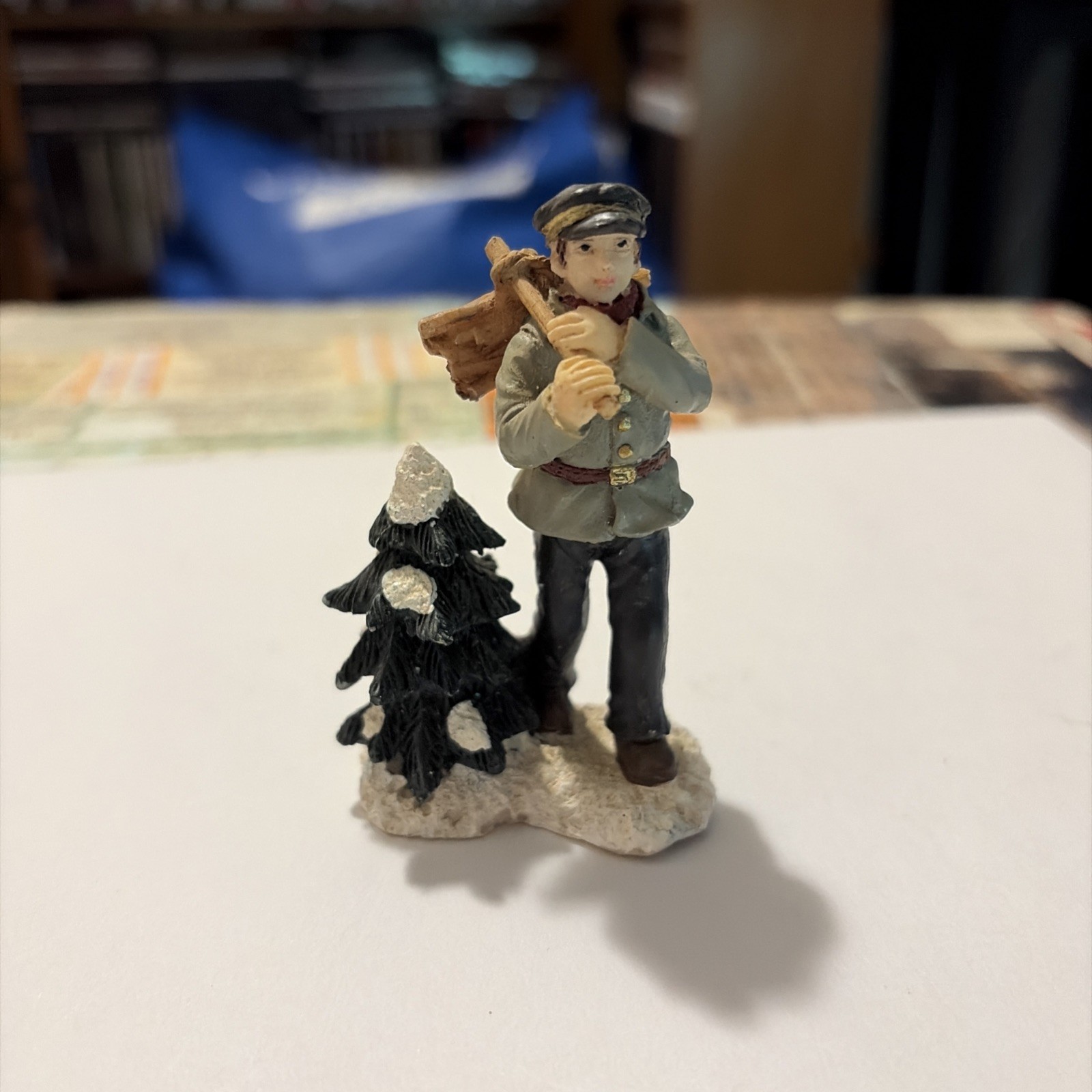 Boy Carrying Wood Bundle Polyresin Figurine Rare Retired read Description Boy Carrying Wood Bundle Polyresin Figurine Rare Retired read Description