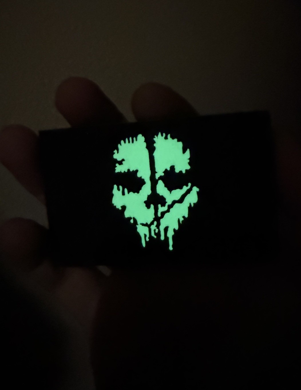 Call of Duty Ghost REFLECTIVE IR Skull Tactical Hook Loop Patch Glow Dark