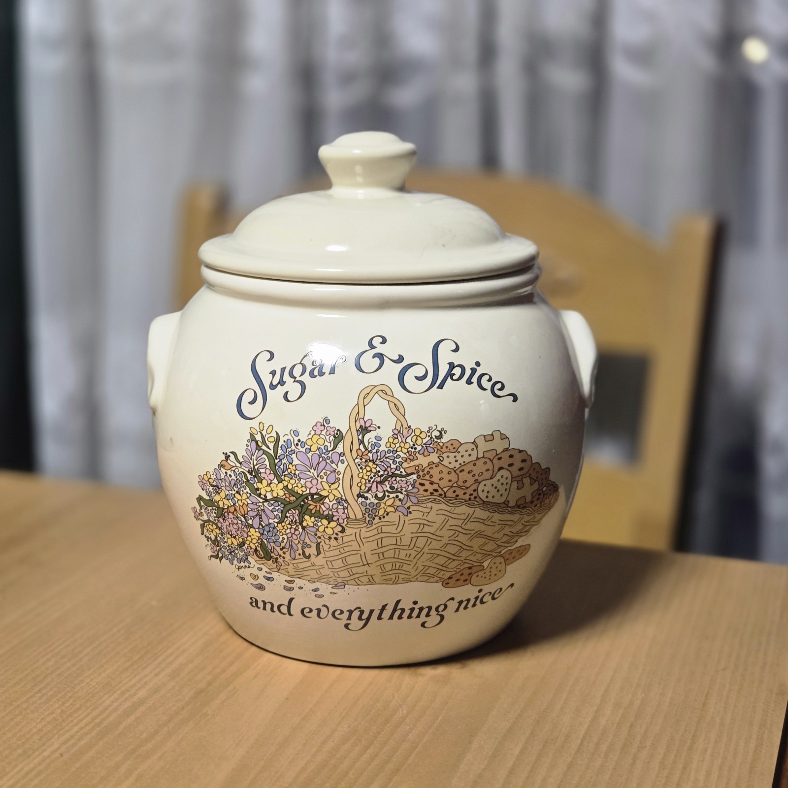 Vintage Treasure Craft Sugar And Spice And Everything Nice Cookie Jar